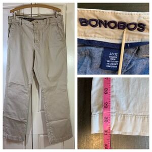Bonobos Bootleggers Athletic Straight Pants 32x32 Khaki Beige Chinos Men Dadcore